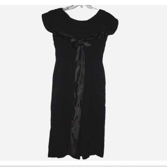 Vintage 1950s Dress Wiggle Pencil Shelf Bust Cocktail Party 50s L - Picture 1 of 11
